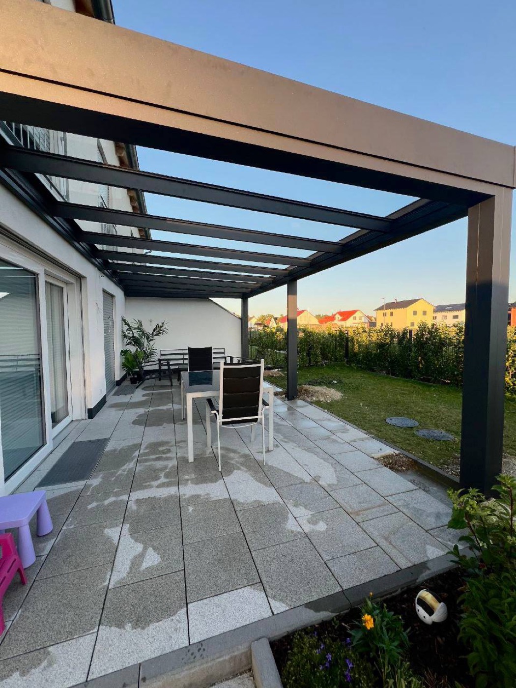Terrassenüberdachung Aluminium und Glas